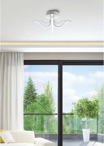 Plafoniera LED Ares Ø 56 cm cromo IP20 cct da bianco caldo a bianco freddo con regolazione di temperatura, 1080 lumen NOVECENTO