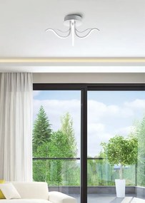 Plafoniera LED moderno Ares, cromo, luce con 3 temperature di colore dimmerabile NOVECENTO