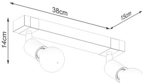Sollux SL.1296 - Faretto ZUCA 2xE27/15W/230V nero