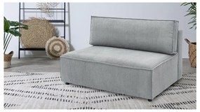 Modulo divano in velluto a coste grigio chiaro, pezzo centrale Nihad modular - Bobochic Paris