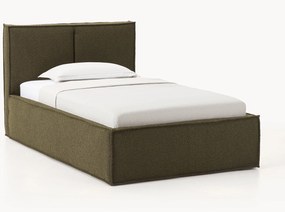 Letto singolo imbottito in bouclé con contenitore Dream