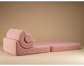 Poltrona per bambini rosa con rivestimento in bouclé Flipster – Wigiwama