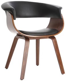 Poltrona scandinava nero e legno scuro OKTAV