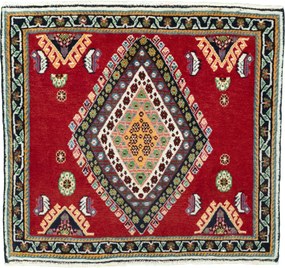 Shiraz Tappeto 70x70 Rosso (Iran) Annodato A Mano