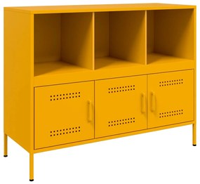 Credenza giallo senape 100,5x39x79 cm acciaio laminato a freddo