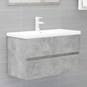 Mobile bagno con lavabo integrato grigio cemento in truciolato