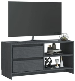 Mobile porta tv grigio 80x31x39 cm in legno massello di pino