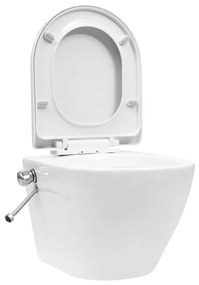 Toilette senza Bordo Sospesa con Funzione Bidet Ceramica Bianca