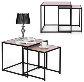 Set di 2 tavolini in stile industriale LOFT