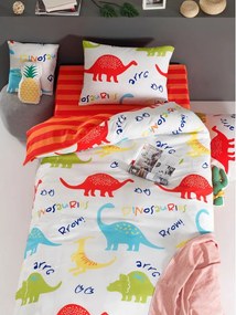 Set copripiumino e federa da bambini bianco per letto singolo 140x200 cm Dinazorus – Mijolnir