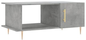 Tavolino da salotto grigio cemento 90x50x40cm legno multistrato