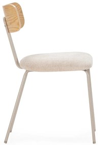 Sedia da pranzo beige/di colore naturale in imbottito Olimpia – MOME