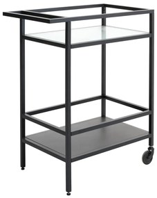 Tavolo da portata in vetro su ruote 42x70 cm Bronco - Unique Furniture