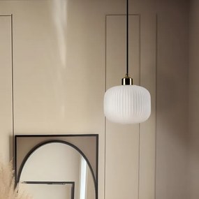 Lampadario a sospensione con filo HARMA 1xE27/15W/230V diametro 20 cm bianco/oro