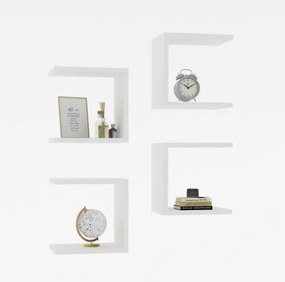 SET 4x Mensola BASE 30x30 cm bianco