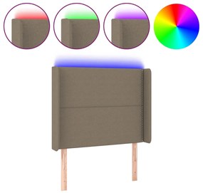 Testiera a led tortora 83x16x118/128 cm in tessuto