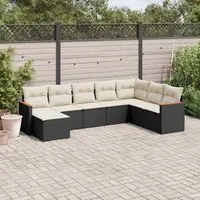 Set Divani da Giardino con Cuscini 8 pz Nero in Polyrattancod mxl 114455