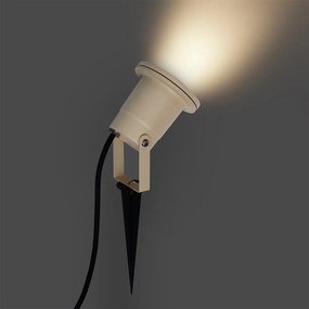 Faretto da giardino a picchetto beige GU10 50mm regolabile IP65 con cavo e spina - Basic