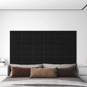 Pannelli Murali 12 Pz Neri 30x15 Cm Tessuto 0,54 M² /
