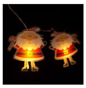 Catena luminosa LED natalizia 10xLED/2xAA 1,35 m bianco caldo Santa