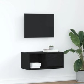 Mobile Porta Tv Rovere Nero 60x31x25,5 Cm İn Legno Multistrato /