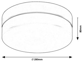Rabalux 75026-Plafoniera LED da bagno GAELO LED/18W/230V diametro 28 cm nero