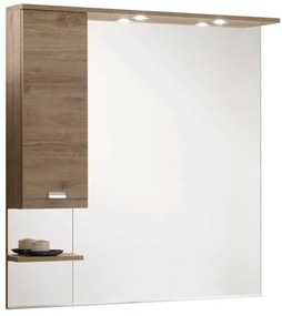 Specchio con illuminazione integrata bagno rettangolare Rimini L 100 x H 108 x P 18.5 cm marrone