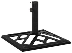 Base Per Ombrellone Nera 44x44x31 Cm İn Ghisa /