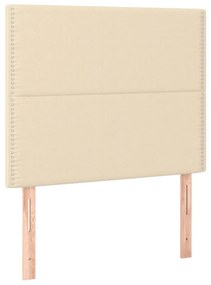 Letto a Molle con Materasso e LED Crema 90x190 cm in Tessuto