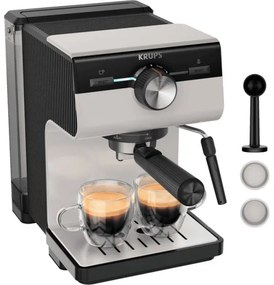Krups - Macchina da caffè a leva per two tazze AUTHENTIC 1450W/230V grigio