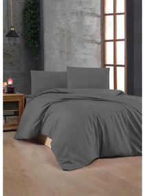 Biancheria da letto color antracite in cotone renforcé per letto matrimoniale 200x200 cm – Mijolnir