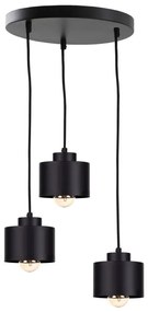 Lampadario a sospensione con filo SIMPLY BLACK 3xE27/60W/230V diametro 32 cm
