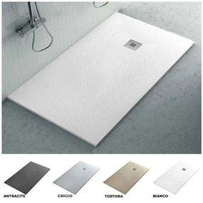 Piatto doccia 70x90 Karen in resina riducibile bianco effetto pietra