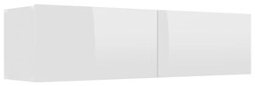 Mobile Porta TV Bianco Lucido 120x30x30 cm in Legno Multistrato