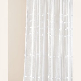 Tenda bianca di alta qualità  Marisa  con occhielli argentati 140 x 280 cm