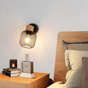 Brilagi - Faretto da parete BASKLITE 1xE27/15W/230V legno di hevea/nero