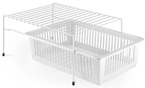 Ripiano aggiuntivo in acciaio inox bianco con spazio di archiviazione Dino - Metaltex