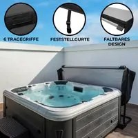 Copertura per vasca idromassaggio Coperchio Spa 2.2 x 2.2m quadrato Nero Hard Top Resistente alle intemperie PVC in Pelle