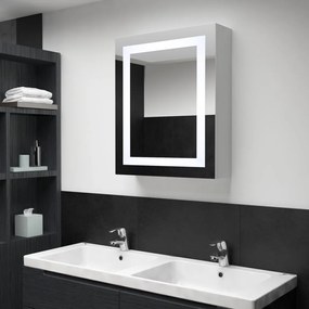 Armadietto bagno con specchio e led 50x13x70 cm