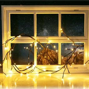 Aigostar - Catena LED solare 72xLED/4m IP65 300 mAh bianco caldo rami dell'albero
