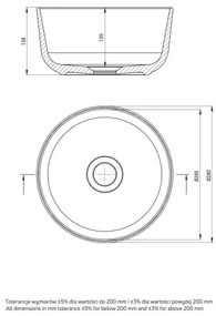Deante CDJ_6U2S - Lavabo da appoggio JASMIN ø 28 cm ceramica/bianco