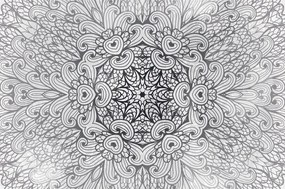 Carta da parati – Mandala etnica in bianco e nero