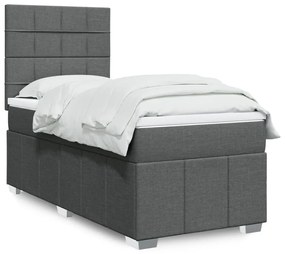 Giroletto A Molle Con Materasso Grigio Scuro 90x200 Cm Tessuto /