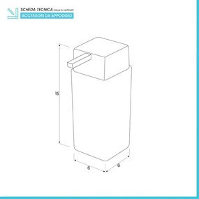 Dispenser 15 cm Sapone Liquido in Plastica Bianco da Appoggio Star