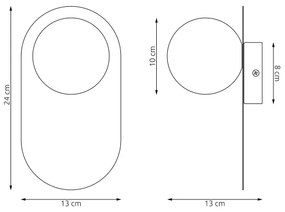 Lampada da parete VIVA 1xG9/8W/230V grigia