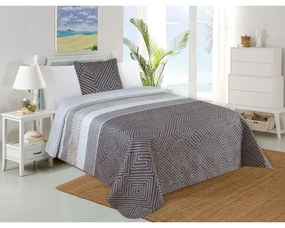 Set con copriletto e federa grigio con rivestimento trapuntato 140x220 cm Plaza – My House