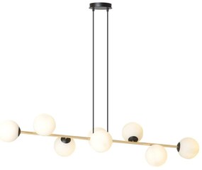 Lampadario a sospensione GRAVITY 8 Nero/Bianco e Oro 8xE14