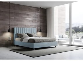 Letto matrimoniale e rete 160x200 in microfibra azzurro Agueda