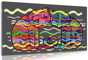 Quadro su tela – Gatti innamorati in stile pop art