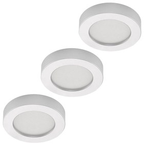 Prios Plafoniera LED Edwina, argento, 18 cm, set di 3